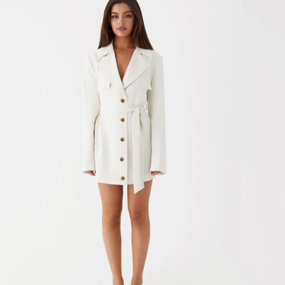 Safia Blazer Mini Dress - White